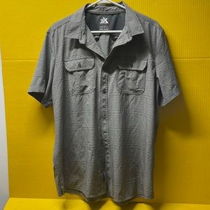 Zeroxposur Travel Series gray short sleeve button down shirt, Size XL